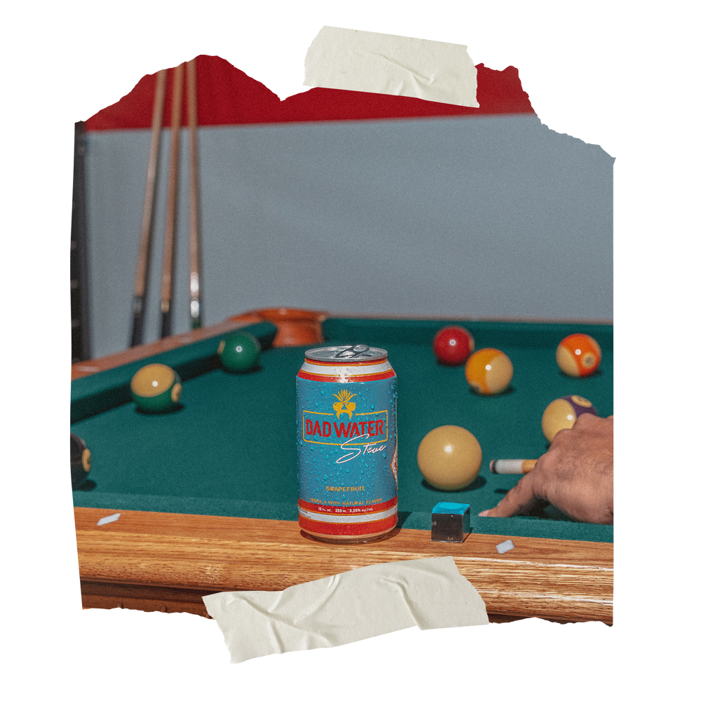 Image of the Steve can on a pool table